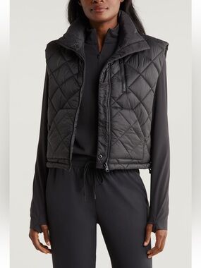 Zella Reversible Quilted Nylon Puffer Vest Size XS
